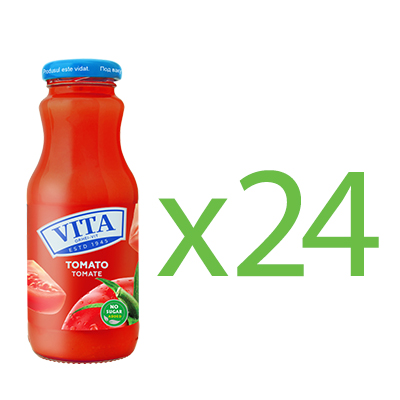 Упаковка відновленого томатного соку. Пастеризований. ТМ «VITA». 250 мл х 24шт