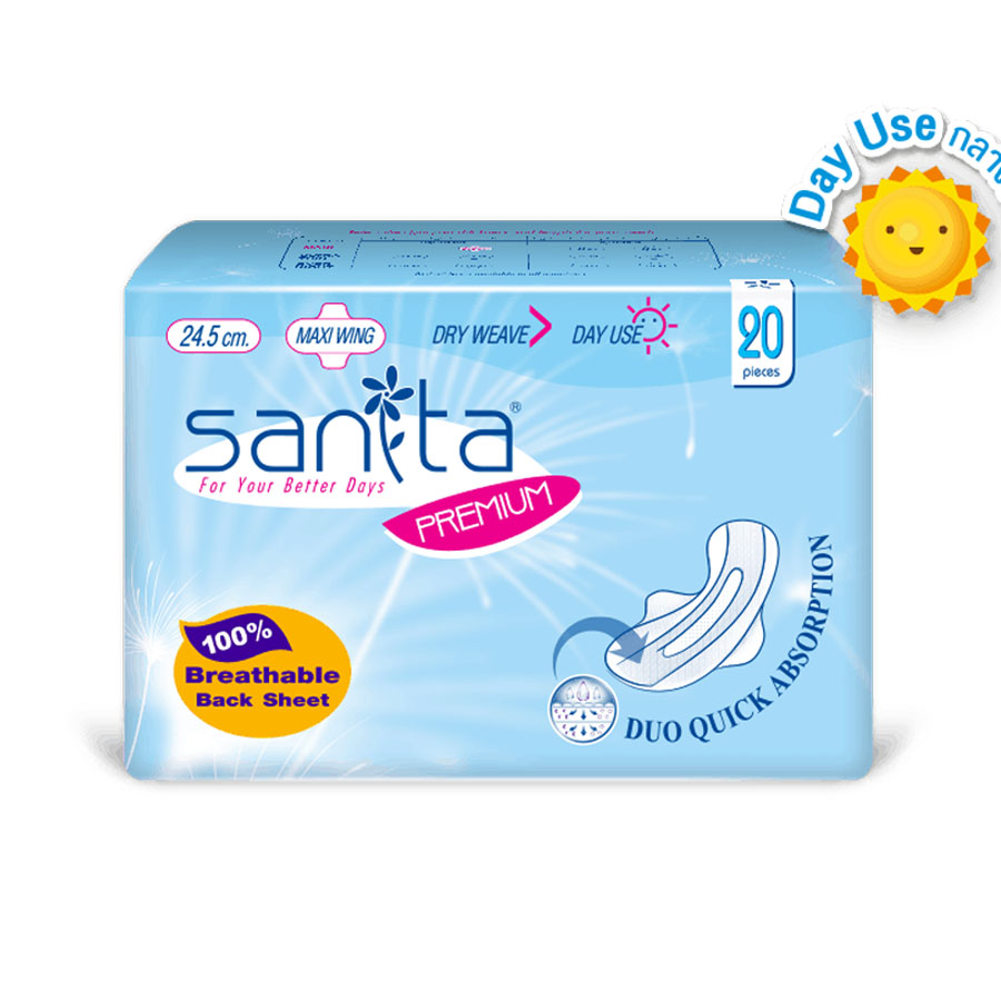 Sanita Гігієнічні прокладки з крильцями 24,5 см., 20 шт.