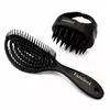 Набір щітка для волосся та масажна щітка для голови Famirel Set Hair Brush & Scalp Exfoliator-Massager, Чорний