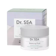 Балансуючий флюїд для обличчя та декольте Dr.Sea з біосахаридами, олією оливи і екстрактом зеленого чаю SPF15, 50 мл