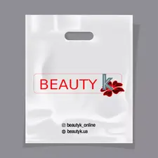 Брендовый пакет банан «BEAUTYK.UA» 25 х 30 см, белого цвета