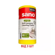 Універсальні серветки для прибирання Sano Multi purpose cloth, 40 шт, 3 шт