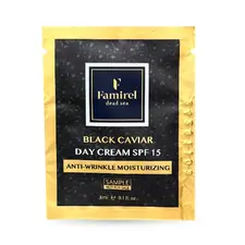Саше Зволожувальний денний крем проти зморшок Famirel з чорною ікрою Black Caviar SPF 15, 3 мл