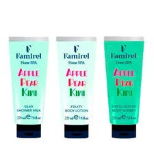 Набір для душу Famirel Home Spa "Kiwi & Pear & Apple" для шовковистості і ніжності шкіри (086240, 086080, 085984)