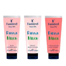 Набір для душу Famirel Home Spa “Melon & Papaya” — тропічна ніжність і шовковистість шкіри (085977, 086233, 086073)
