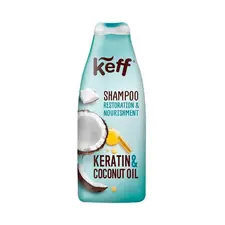 Шампунь для ослабленого та ламкого волосся Keff Keratin, Coconut oil з кератином і кокосовою олією, 500 мл