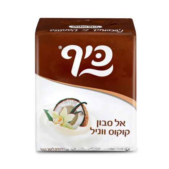 Мило Ваніль-Кокос Keff Solid Soapless Soap Coconut - Vanila для чутливої шкіри 4*100 г (7290013848826)