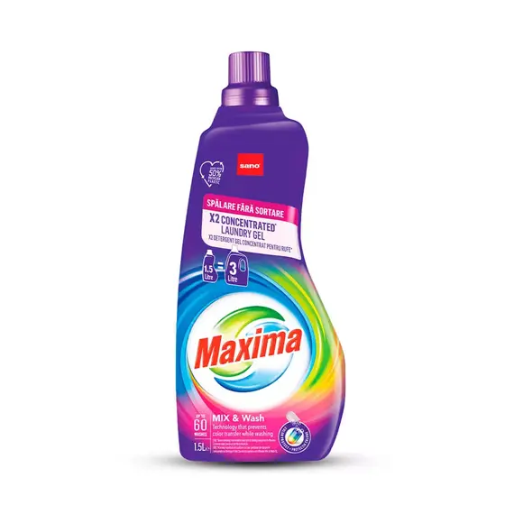 Концентрований гель для прання Sano Maxima Mix & Wash, 1.5 л (7290102992010)