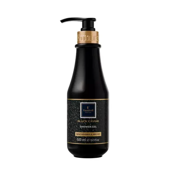 Гель для душу з екстрактом чорної ікри "Макадамія та Арган" Famirel Black Caviar Macadamia & Argan Shower Gel, 500 мл