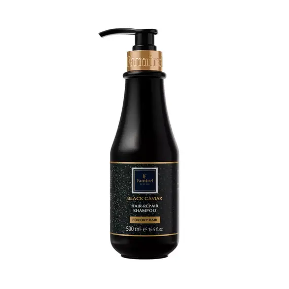 Шампунь для сухих волос с экстрактом черной икры Famirel Black Caviar Shampoo, 500 мл