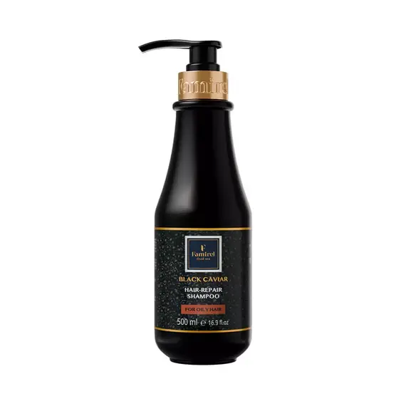 Шампунь для жирных волос с экстрактом черной икры Famirel Black Caviar Shampoo, 500 мл
