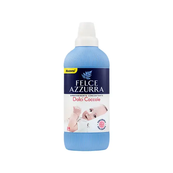 Концентрований пом'якшувач для білизни Felce Azzurra Dolci Coccole для чутливої шкіри 24 прання, 600 мл (4690471030888)