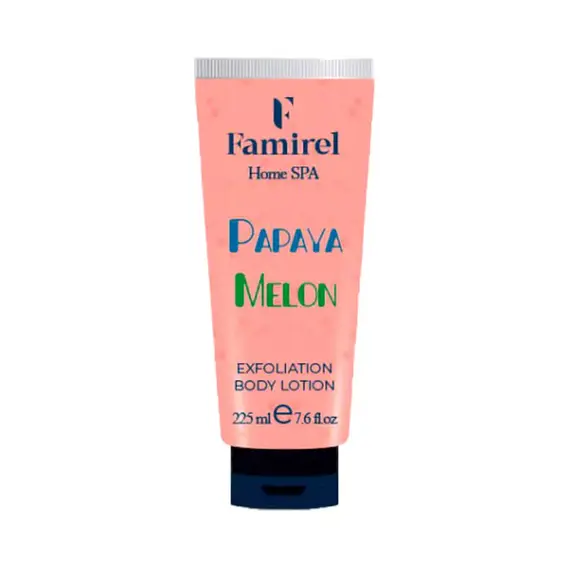 Відлущувальний пілінг-лосьйон для тіла "Melon & Papaya" Famirel Home Spa Body Lotion, 225 мл, изображение 3
