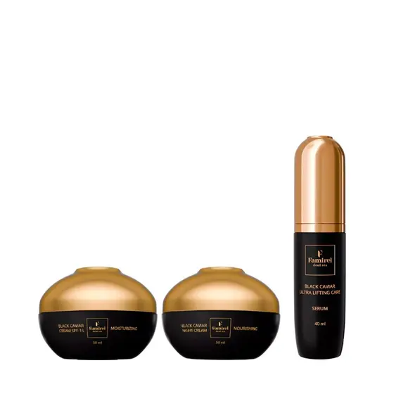 Famirel Black Caviar — денний захист та нічне омолодження (086394, 086387, 086417)