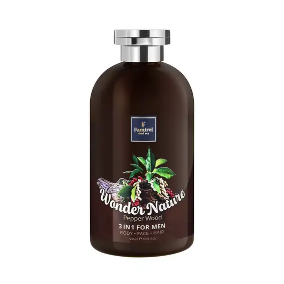 Гель для душу для чоловіків 3 в 1 Famirel Pepper Wood Wonder Nature Shower Gel 3 In 1, 500 мл