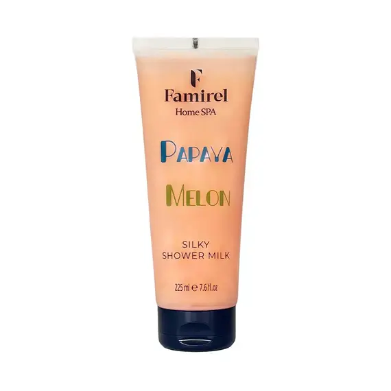 Молочко для душу "Melon & Papaya" Famirel Home Spa Shower Milk, 225 мл, изображение 2
