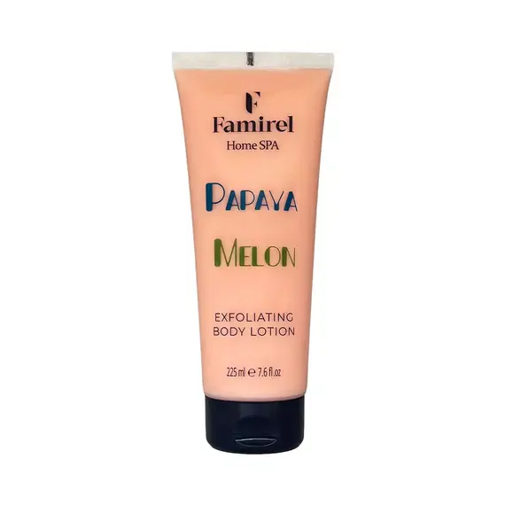 Відлущувальний пілінг-лосьйон для тіла "Melon & Papaya" Famirel Home Spa Body Lotion, 225 мл, изображение 2