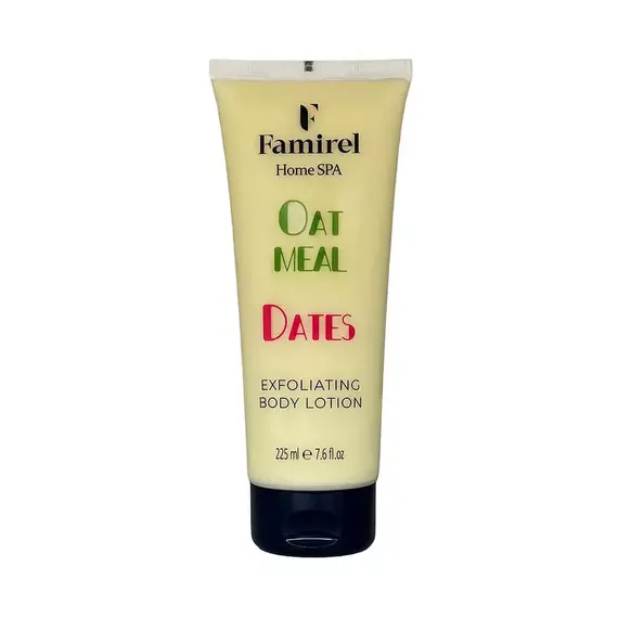 Відлущувальний пілінг-лосьйон для тіла "Oatmeal & Dates" Famirel Home Spa Body Lotion, 225 мл, изображение 2